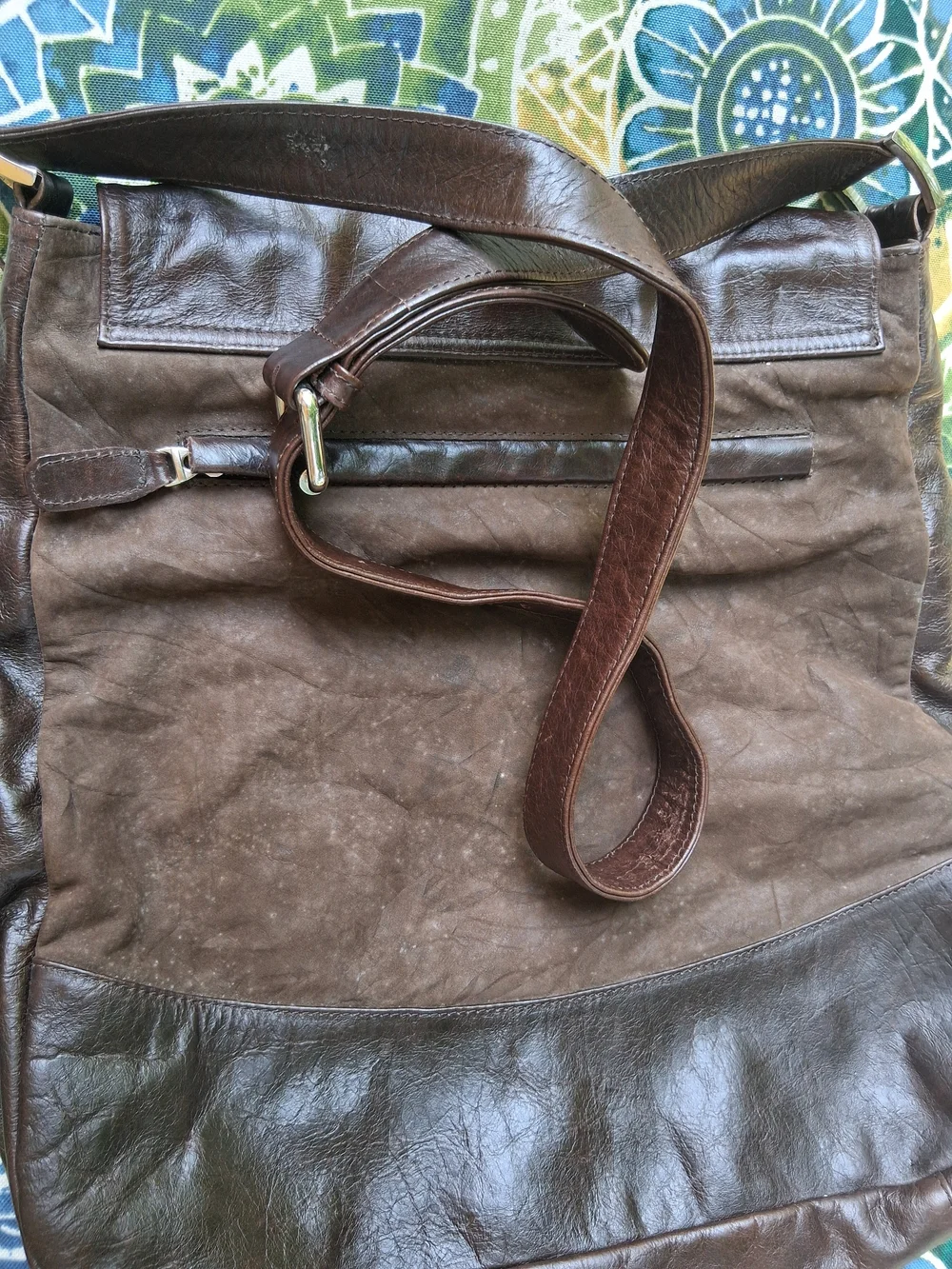 Vintage Diana Sanabria Fringed Oversized Crossbody Bag Brpwn